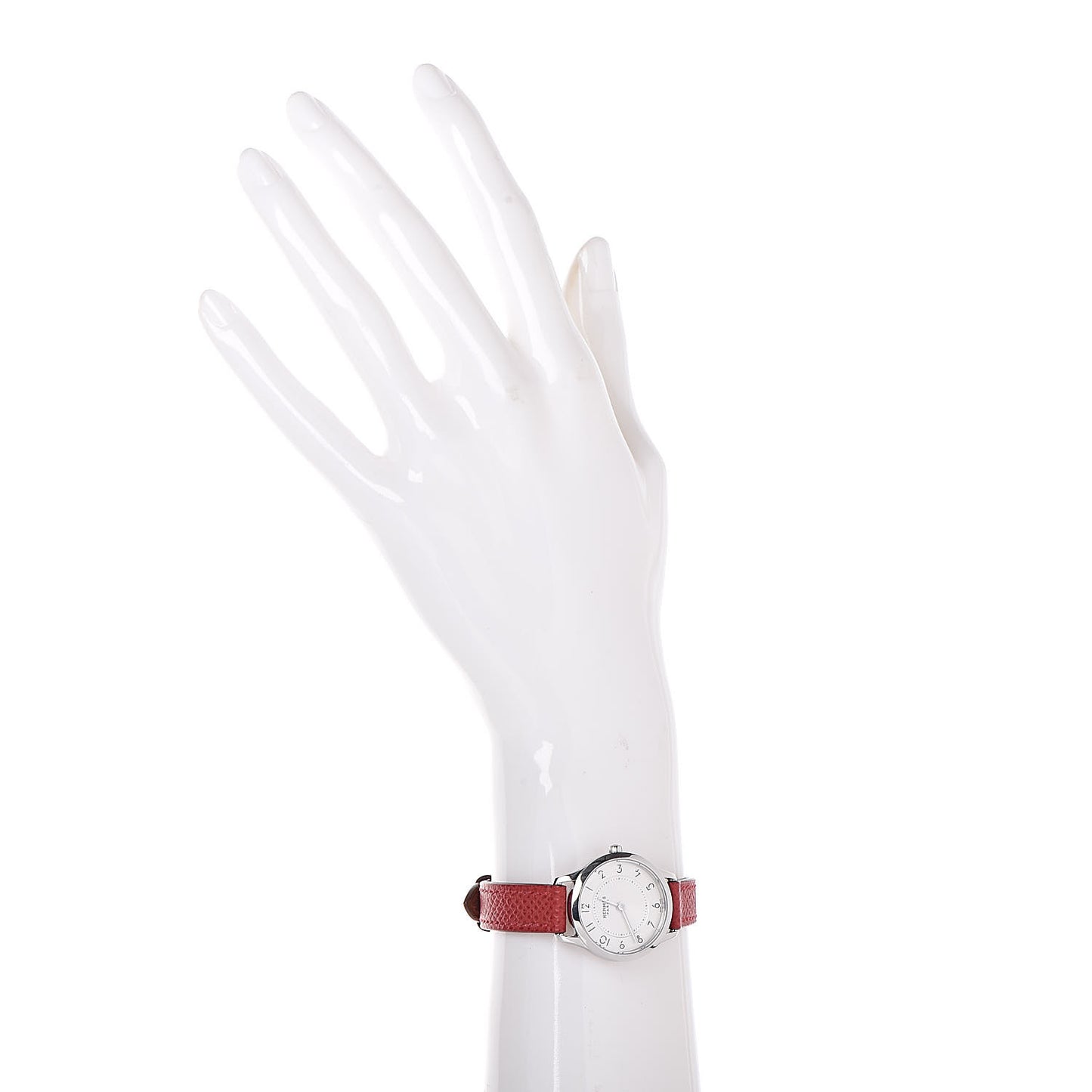 Stainless Steel Epsom 25mm Slim d'Quartz Watch Rouge Casaque
