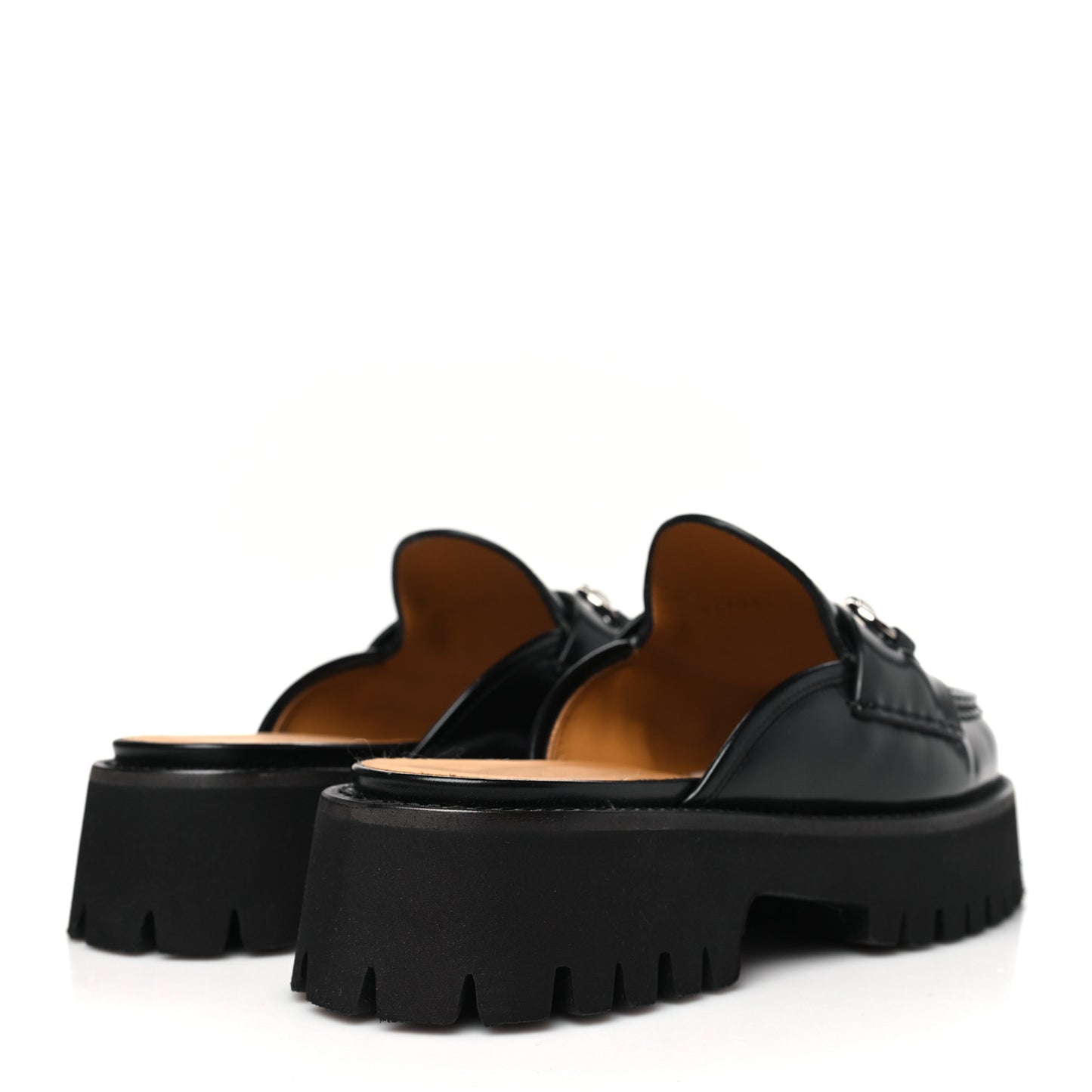 Magnum Calfskin Womens Horsebit Platform Mules 38.5 Black
