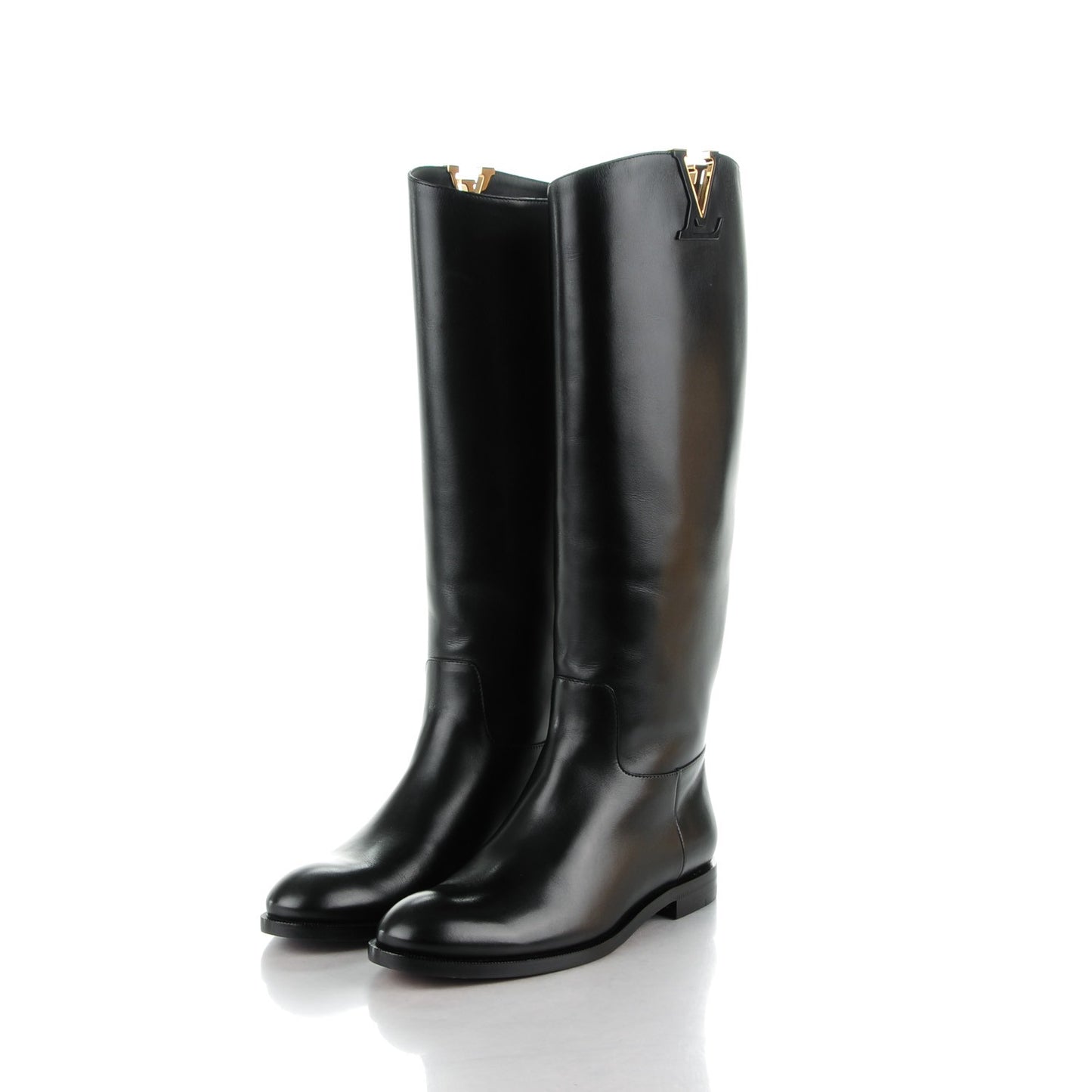 Heritage Flat High Boots 35.5 Black