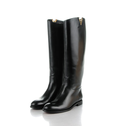 Louis Vuitton Heritage Flat High Boots 35.5 Black 3 of 9