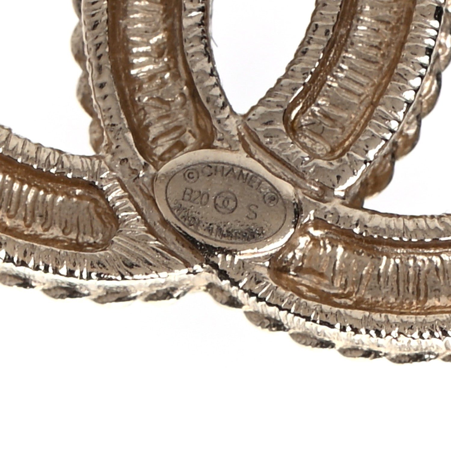 Chanel Pearl Crystal April In Paris CC Earrings Light Gold 4 of 5