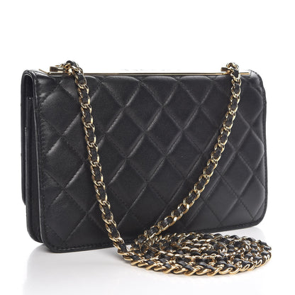 Chanel Lambskin Quilted Trendy CC Wallet On Chain WOC Black 3 of 10