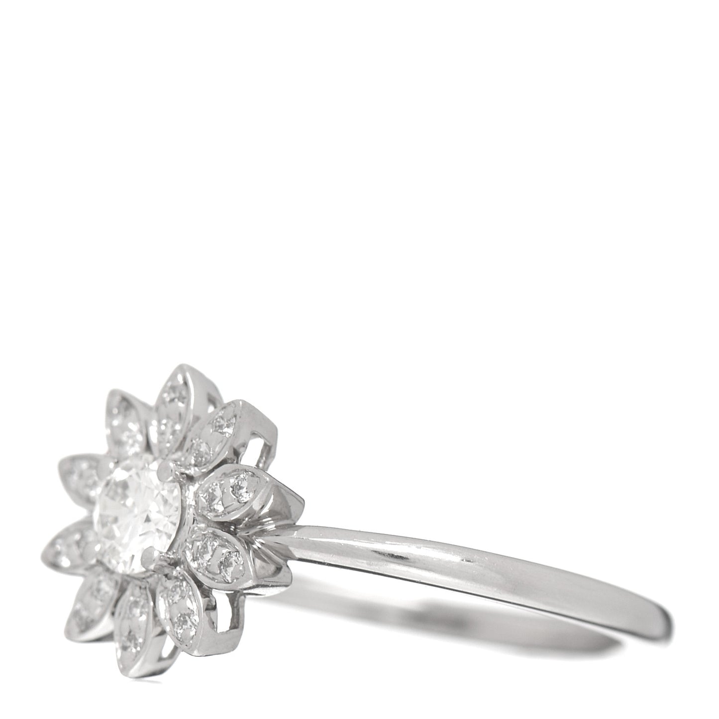 Platinum Diamond Enchant Garden Flower Ring 49 4.75
