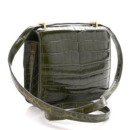 Hermes Shiny Niloticus Crocodile Constance 18 Vert Veronese 3 of 13