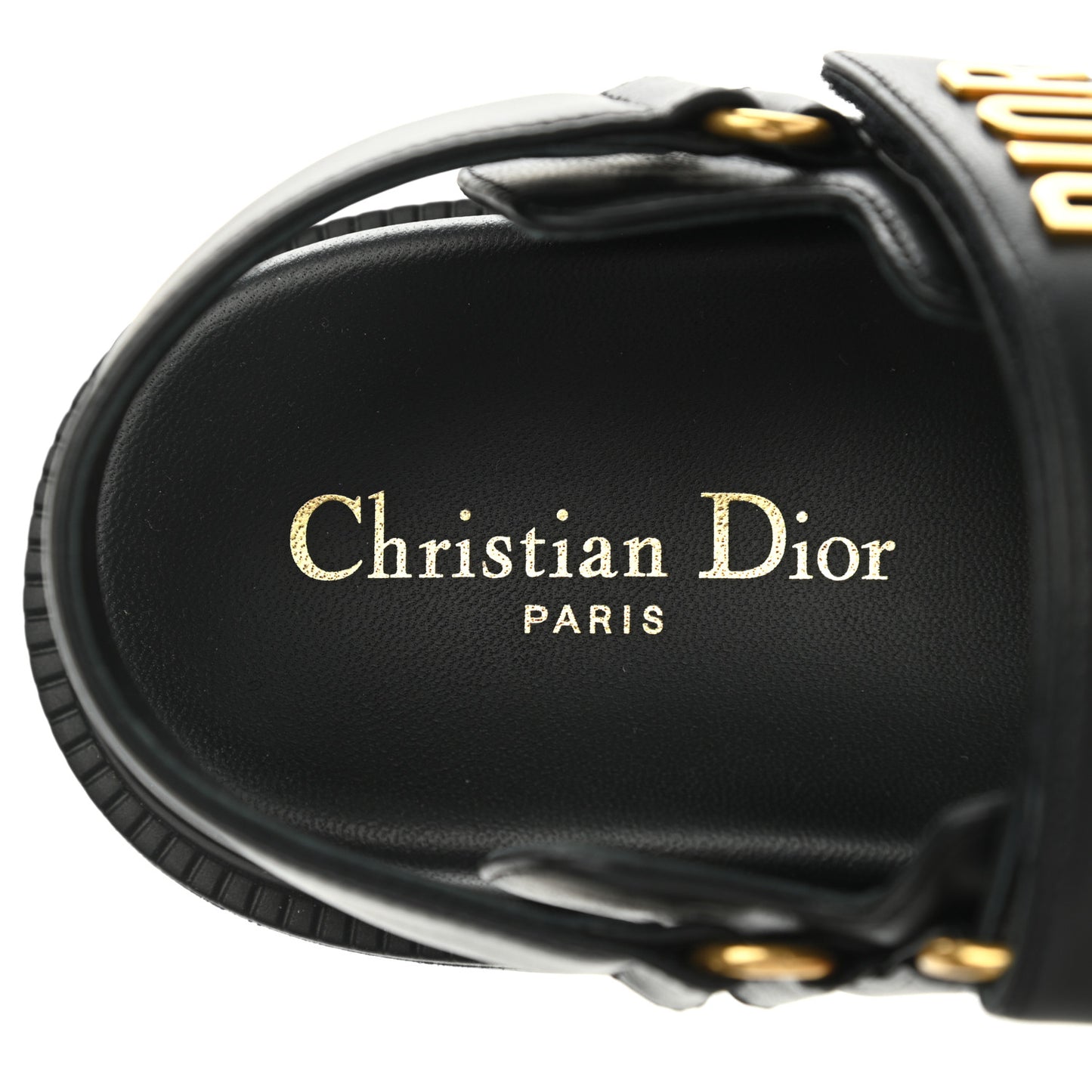 Lambskin Dioract 10mm Sandals 36.5 Black