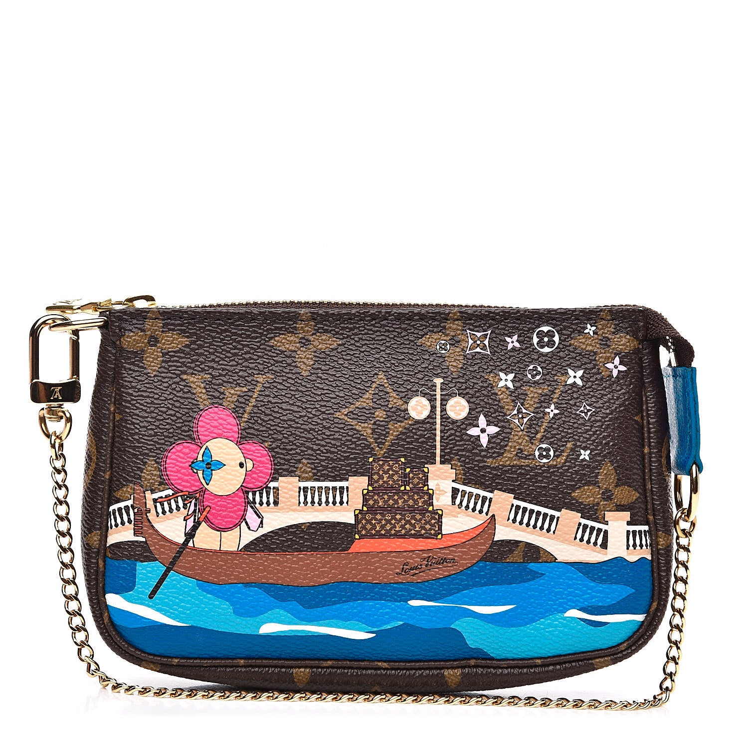 Louis Vuitton Monogram 2019 Christmas Animation Mini Venice Pochette Accessories Blue 1 of 10