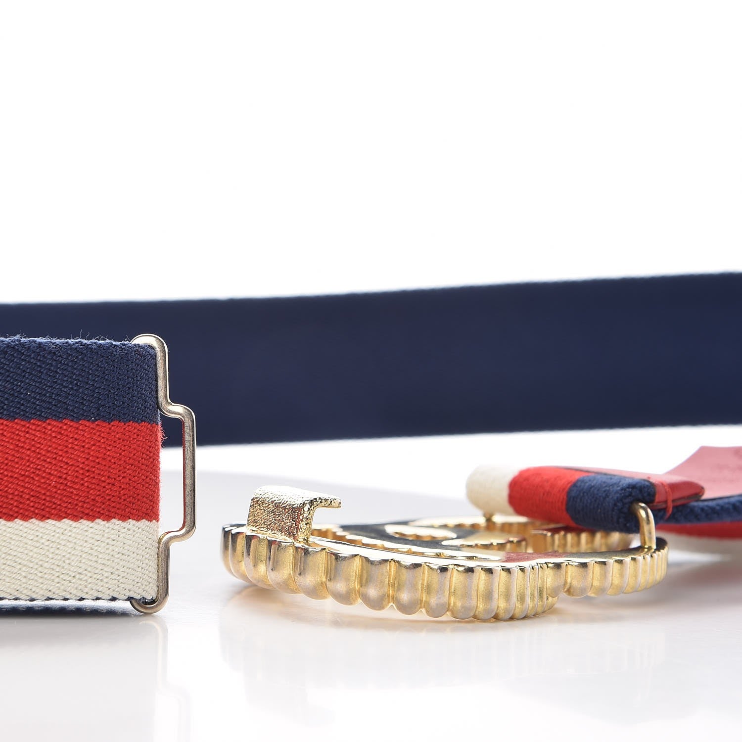 Gucci Canvas Torchon Double G Sylvie Web Belt 80 32 Red White Blue 5 of 7