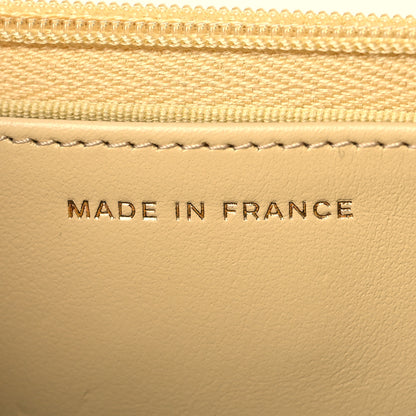 Chanel Caviar Quilted Wallet on Chain WOC Light Yellow 7 of 12