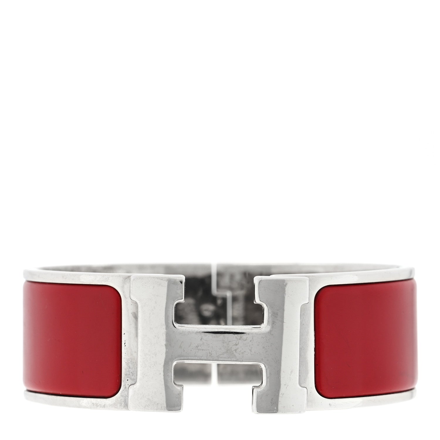 Hermes Enamel Wide Clic Clac H Bracelet GM Rouge 1 of 3