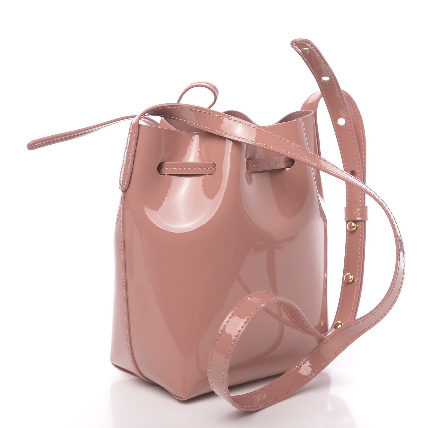 Mansur Gavriel Patent Calfskin Mini Mini Bucket Blush 3 of 9