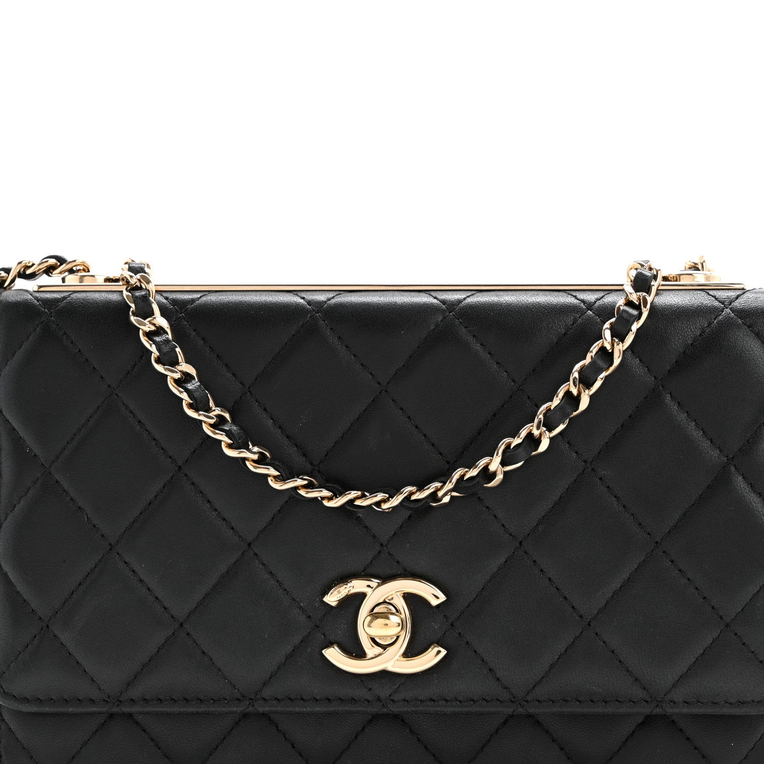 Chanel Lambskin Quilted Trendy CC Wallet On Chain WOC Black 9 of 16