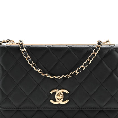 Chanel Lambskin Quilted Trendy CC Wallet On Chain WOC Black 9 of 16