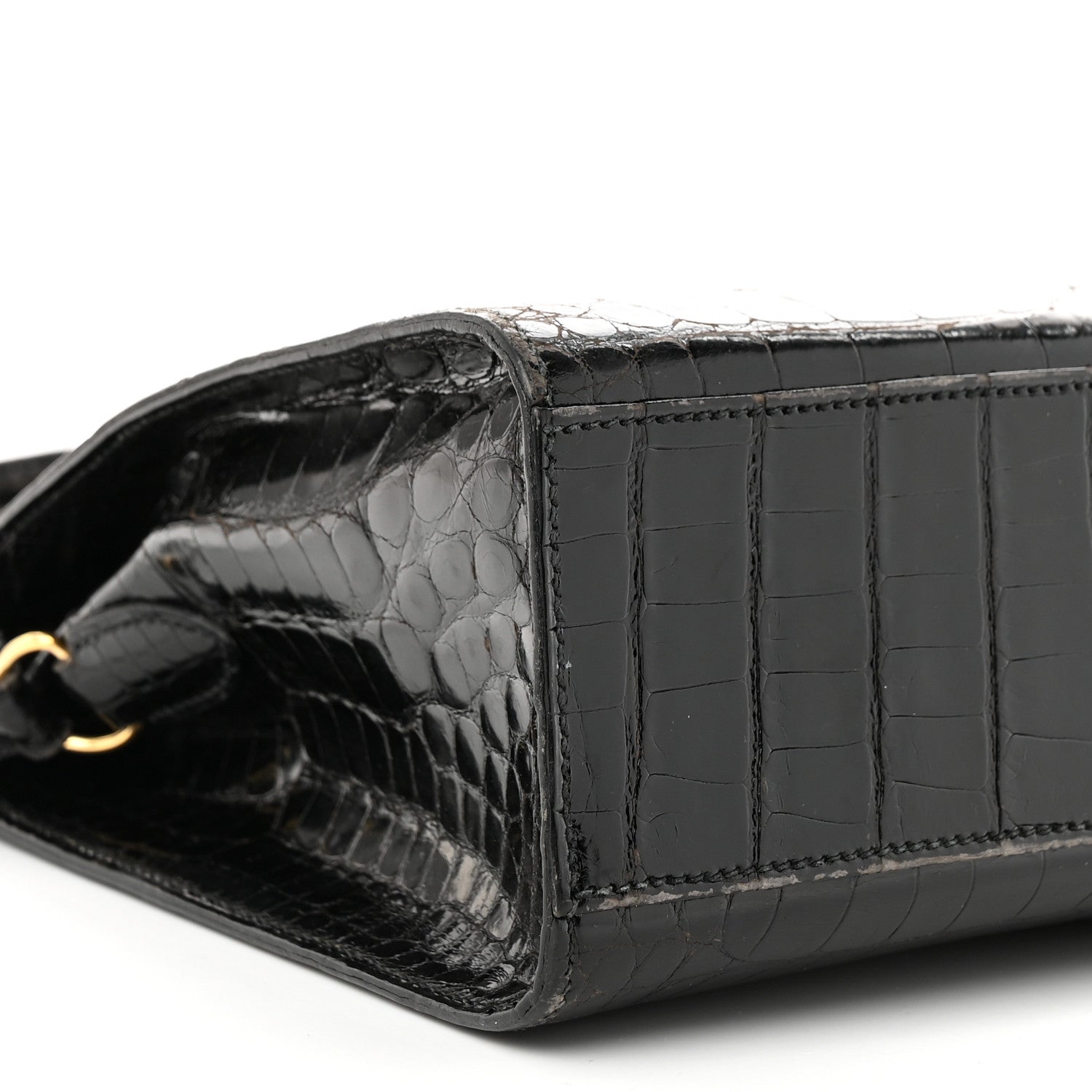 Hermes Shiny Alligator Kelly Sport PM Bag Black 9 of 10