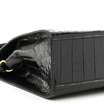 Hermes Shiny Alligator Kelly Sport PM Bag Black 9 of 10