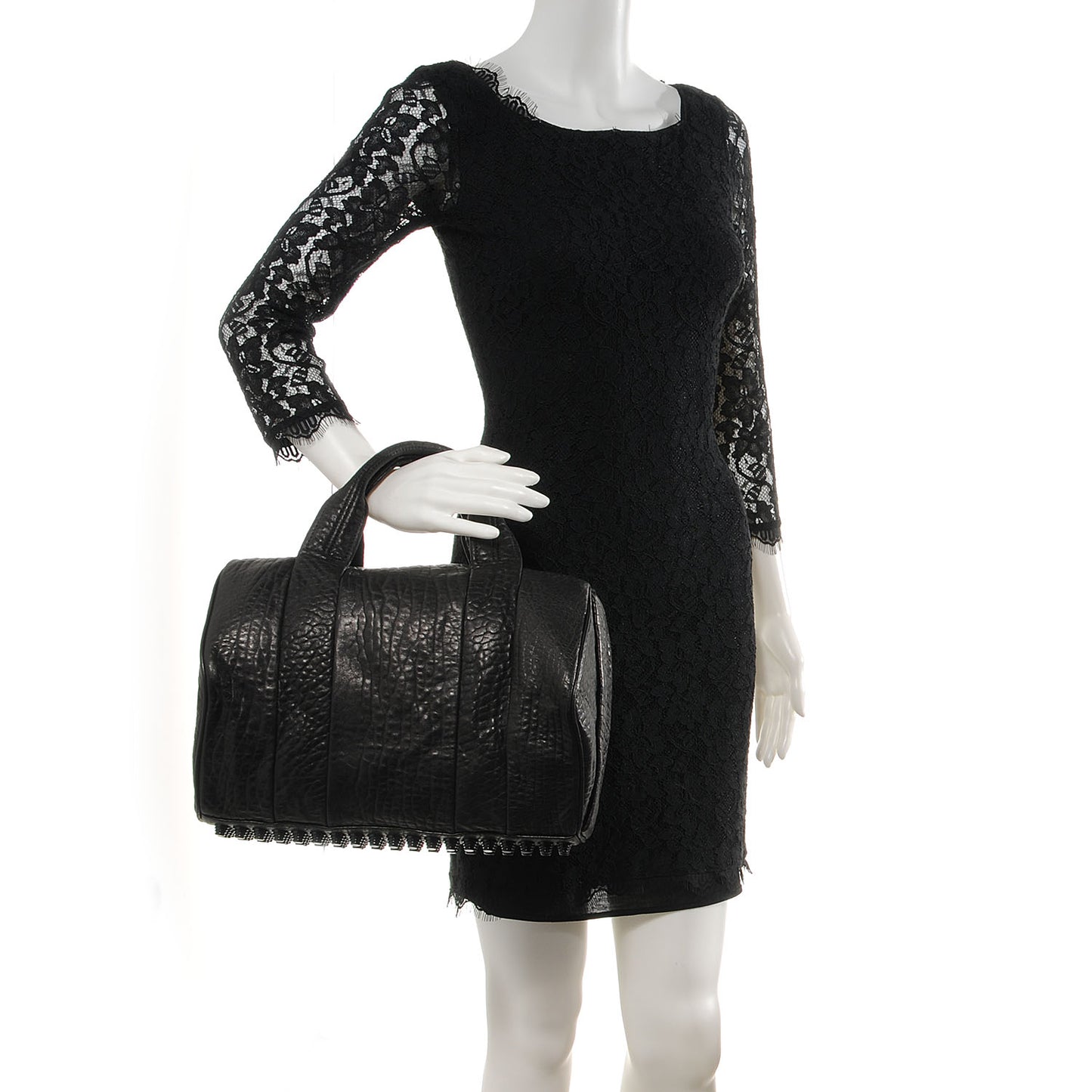 Pebbled Leather Rocco Black w Black Hardware