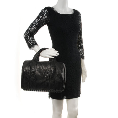 Alexander Wang Pebbled Leather Rocco Black w Black Hardware 2 of 7