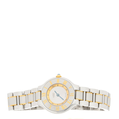 Cartier Stainless Steel 18K Yellow Gold 28mm Must de 21 Quartz Watch 2 of 4