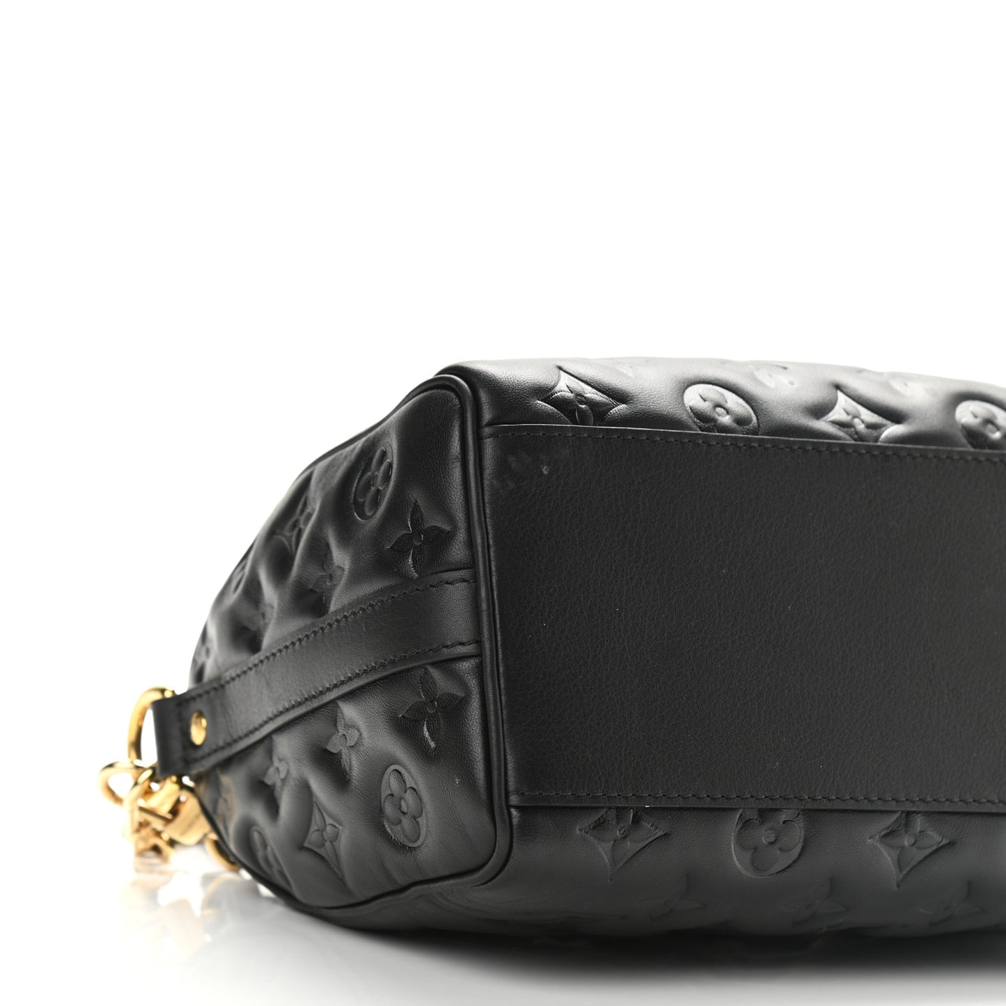 Lambskin Embossed Monogram Speedy 22 Bandouliere Black