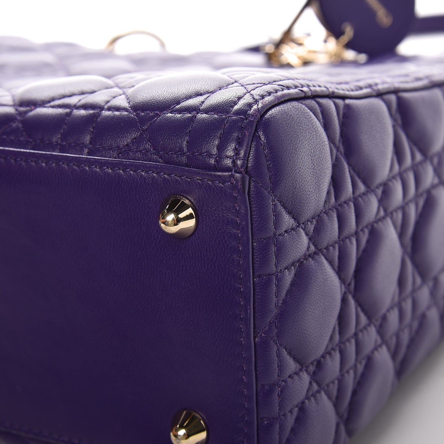 Christian Dior Lambskin Cannage Large Lady Dior Purple 12 of 13