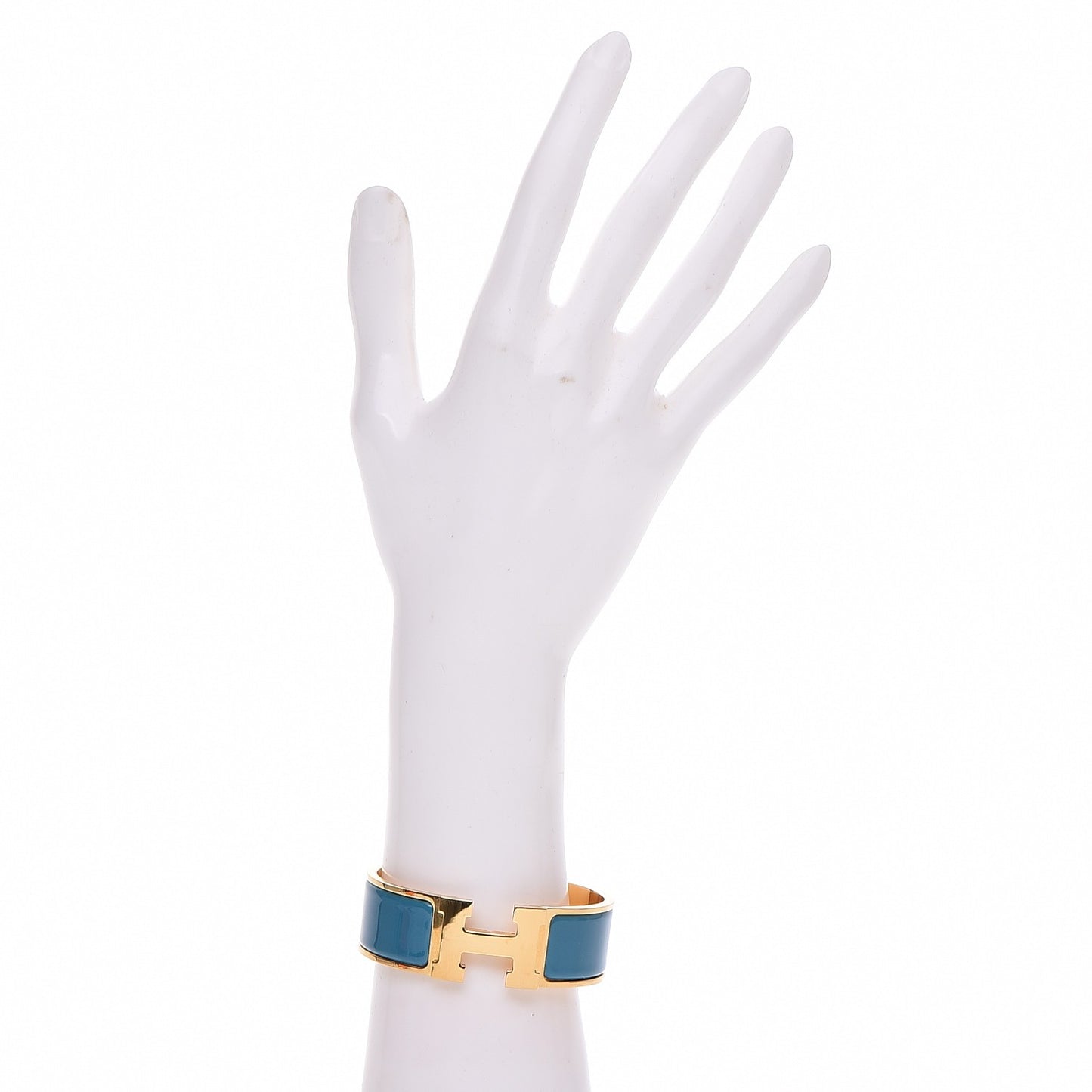 Enamel Wide Clic Clac H Bracelet PM Bleu Indien
