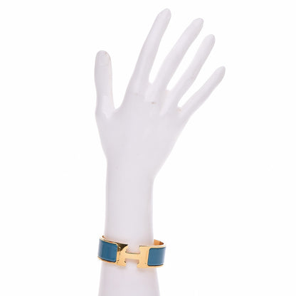 Hermes Enamel Wide Clic Clac H Bracelet PM Bleu Indien 6 of 7