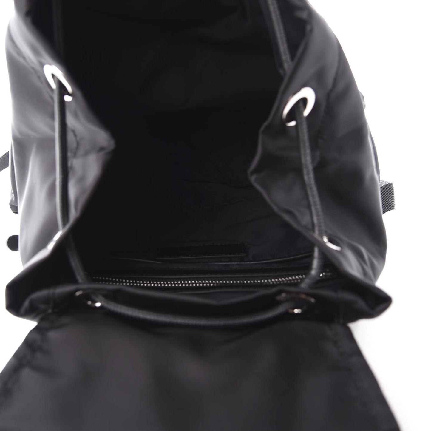 Nylon Logo Print Medium Rucksack Backpack Black