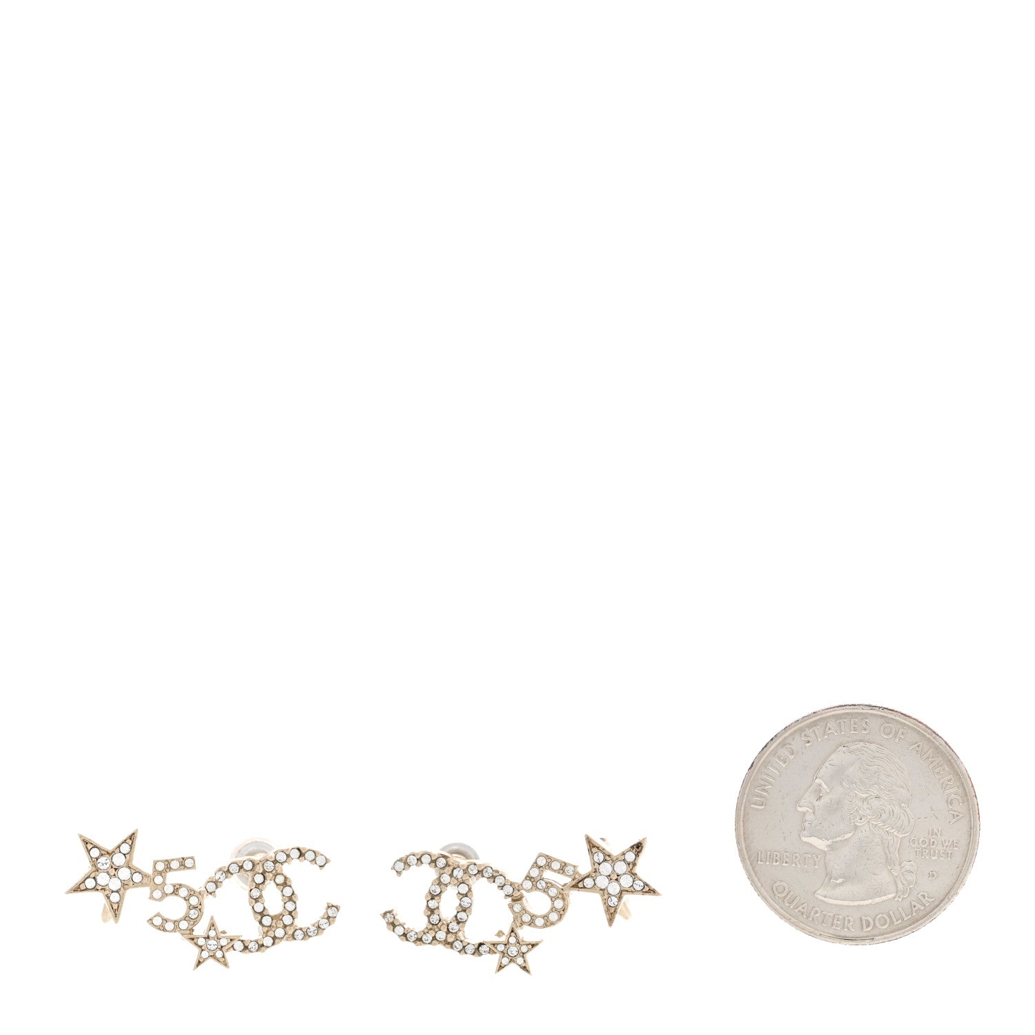 Chanel Crystal Star 5 CC Earrings Gold 2 of 5