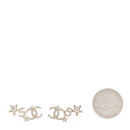 Chanel Crystal Star 5 CC Earrings Gold 2 of 5