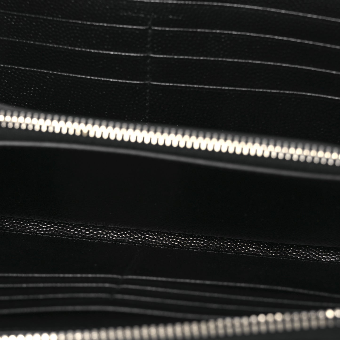Grain De Poudre Matelasse Chevron Monogram Zip Around Wallet Black
