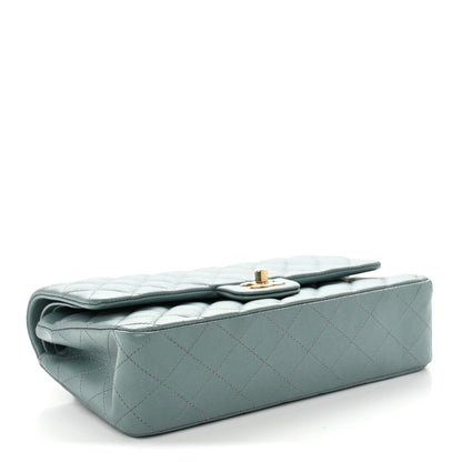 Chanel Iridescent Caviar Quilted Medium Double Flap Light Blue 4 of 12