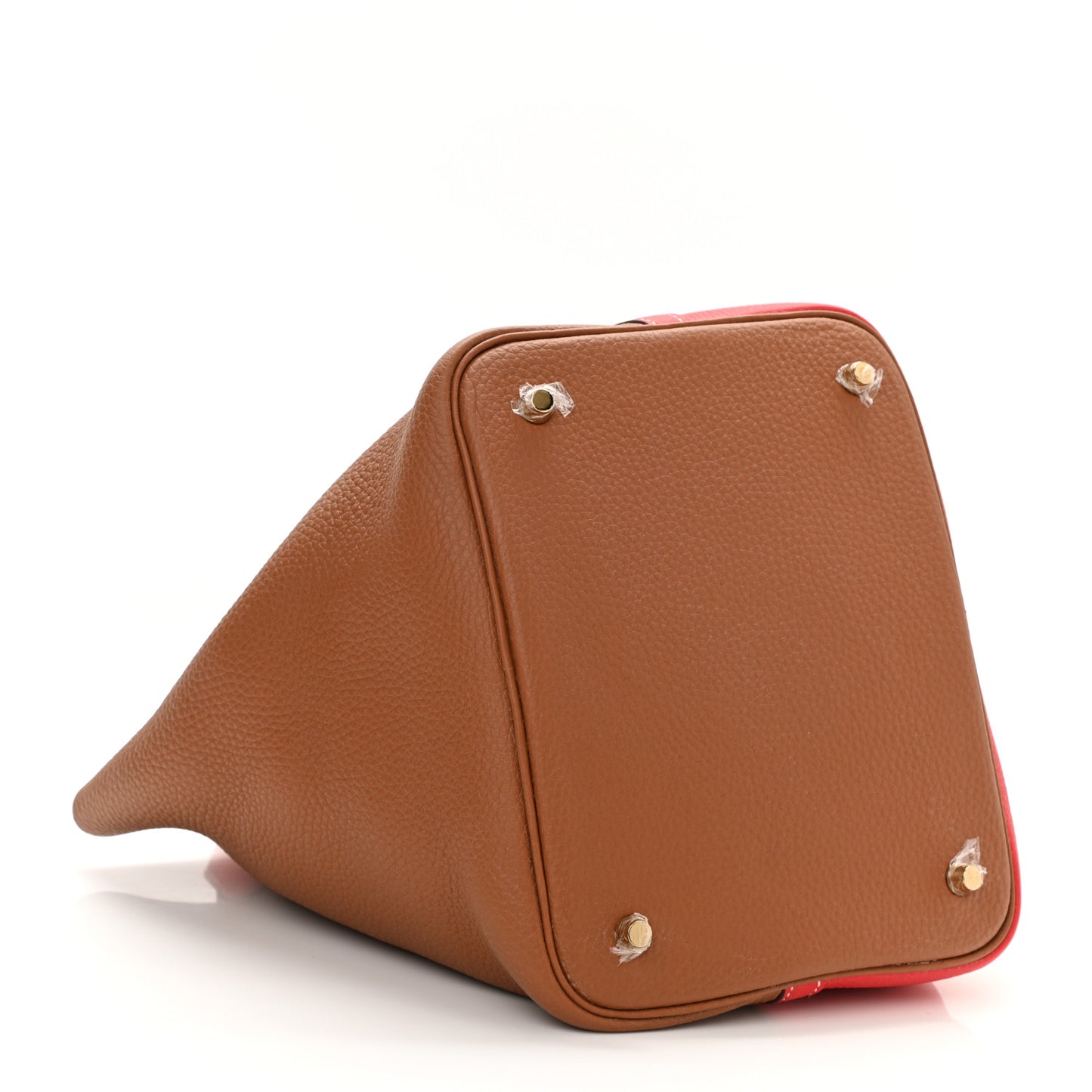 Taurillon Clemence Casaque Picotin Lock 22 MM Gold Rouge De Coeur