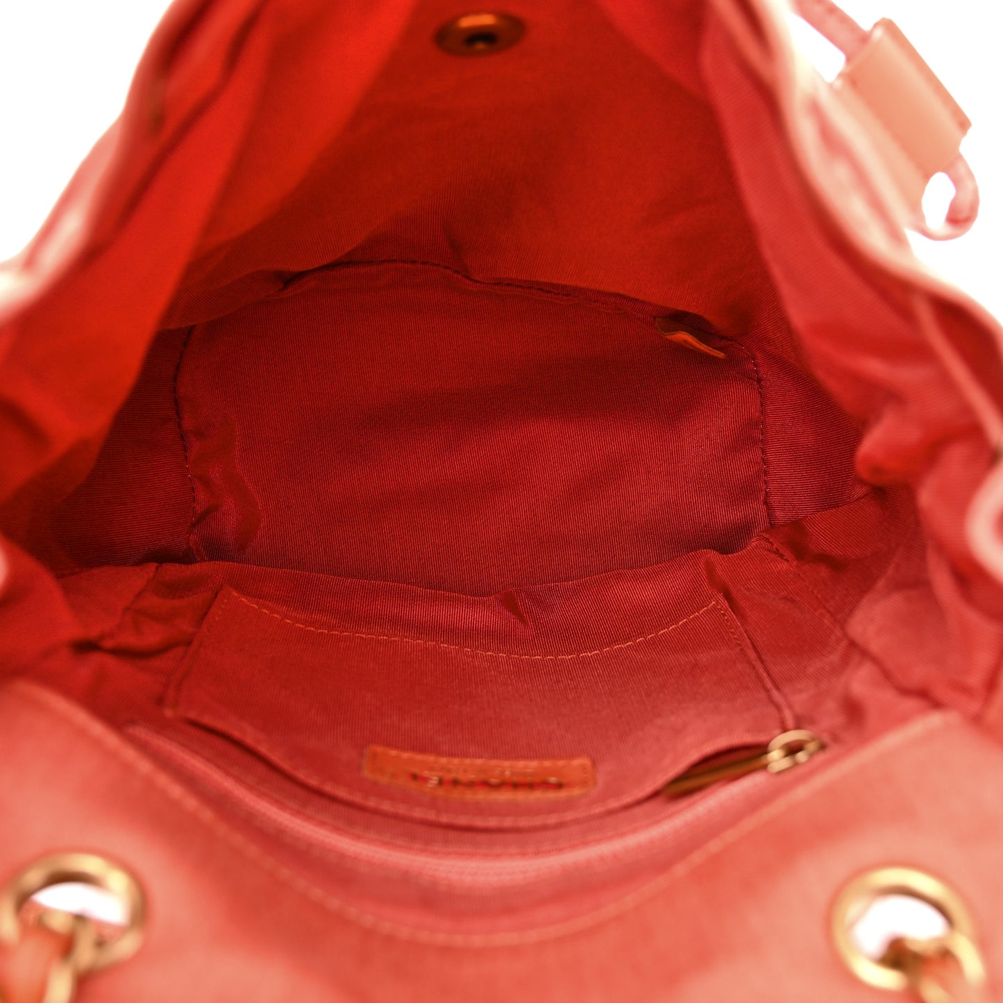 Washed Denim Quilted Small Urban Spirit Backpack Orange