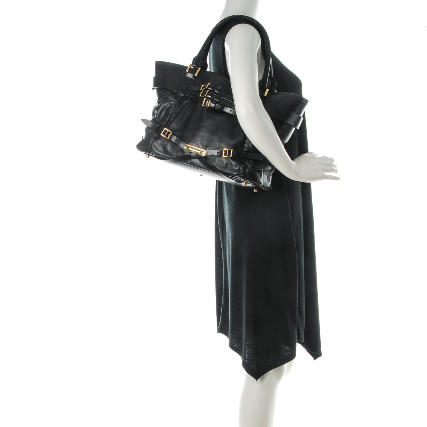 Lambskin Bridle Calfskin Medium Landscape Lynher Tote Black