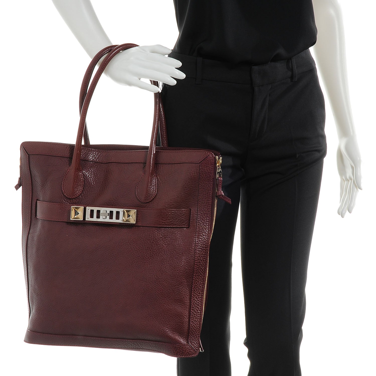 Proenza Schouler Leather PS11 Tote Burgundy 2 of 7