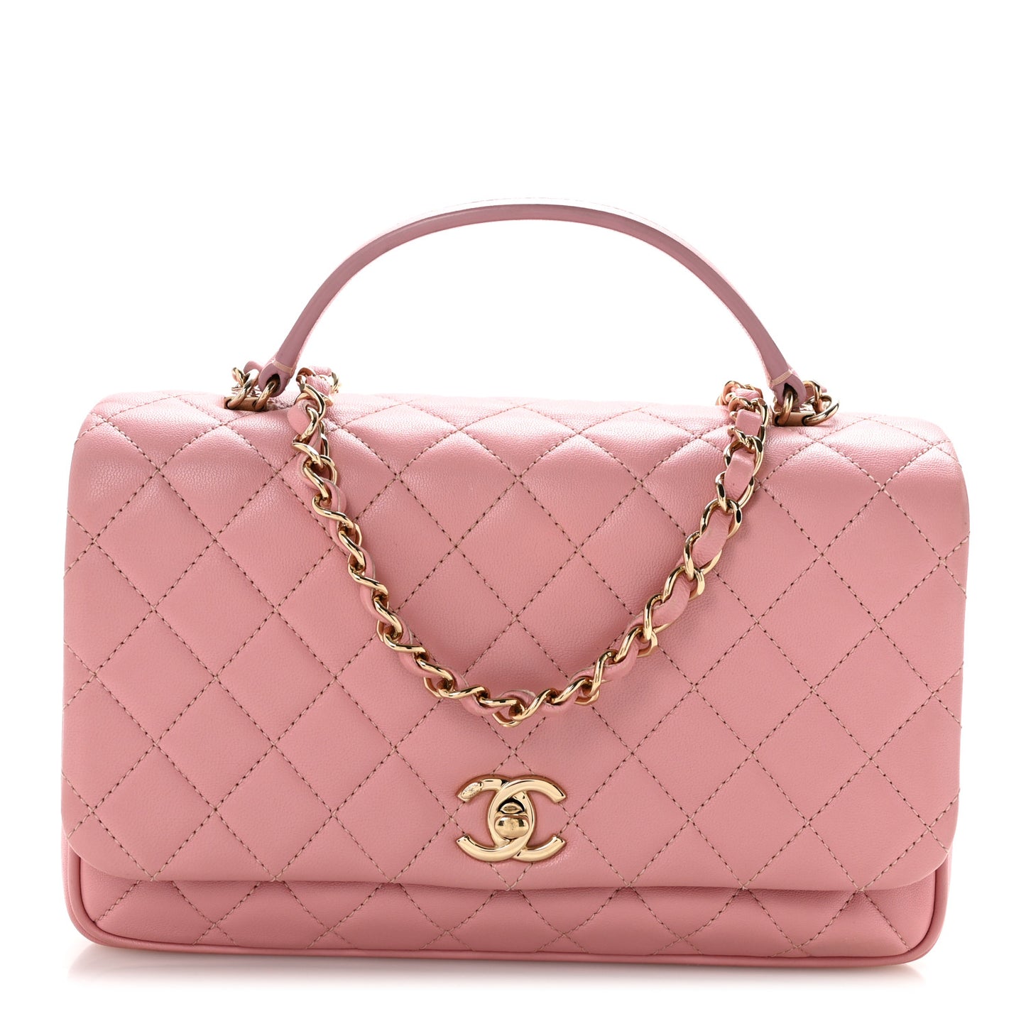 Lambskin Quilted Small Citizen Chic Flap Pink