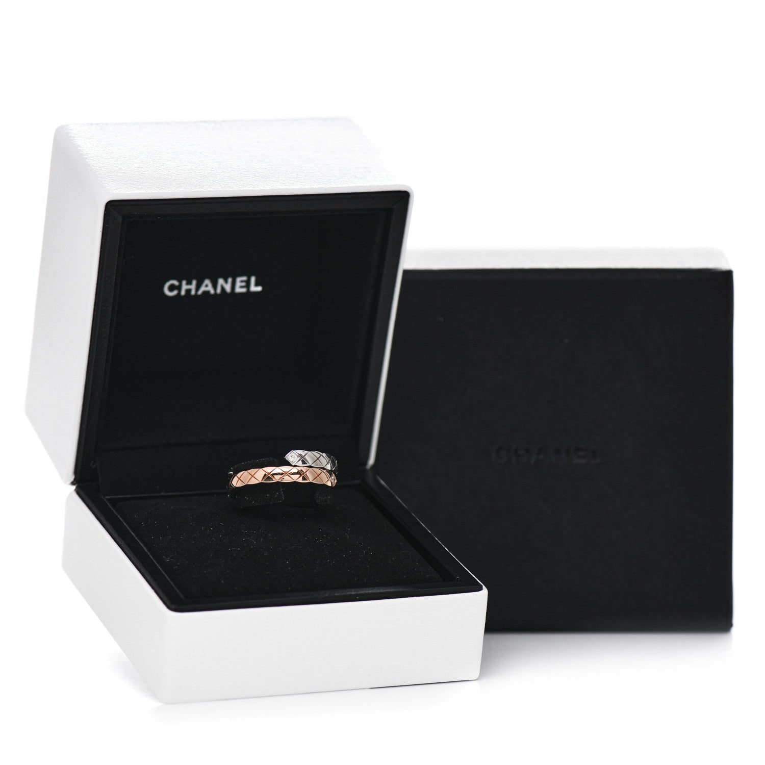Chanel 18K White Beige Gold Diamond Coco Crush Toi et Moi Ring 55 7.25 7 of 7