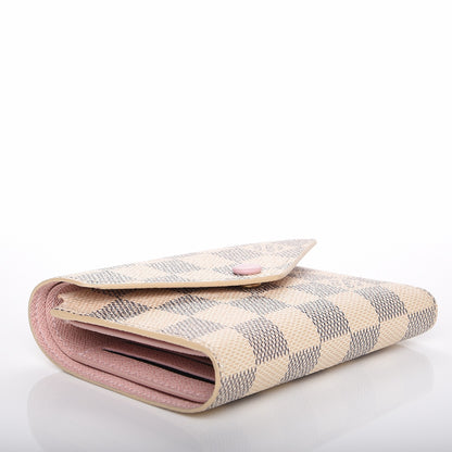 Louis Vuitton Damier Azur Victorine Wallet Rose Ballerine 4 of 6