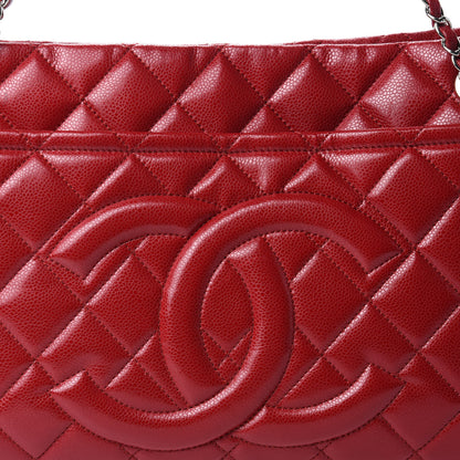 Chanel Caviar Quilted Timeless CC Soft Tote Red 10 of 11