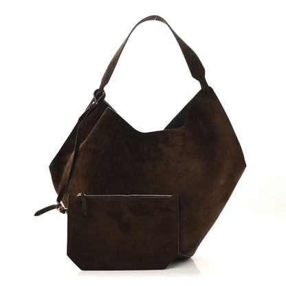 Khaite Suede Calfskin Medium Lotus Tote Coffee 3 of 10