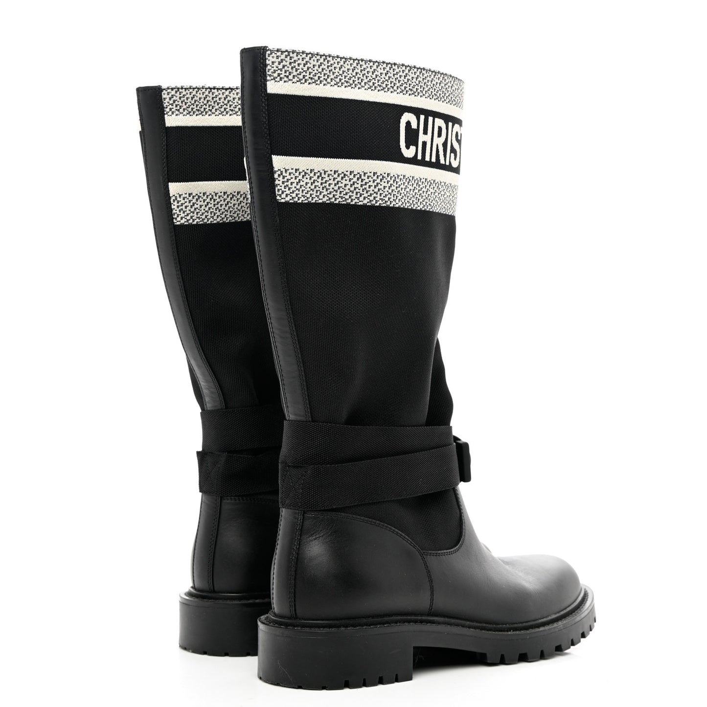 Technical Fabric Calfskin D-Major Boots 37 Black White