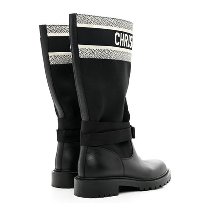 Christian Dior Technical Fabric Calfskin D-Major Boots 37 Black White 4 of 9