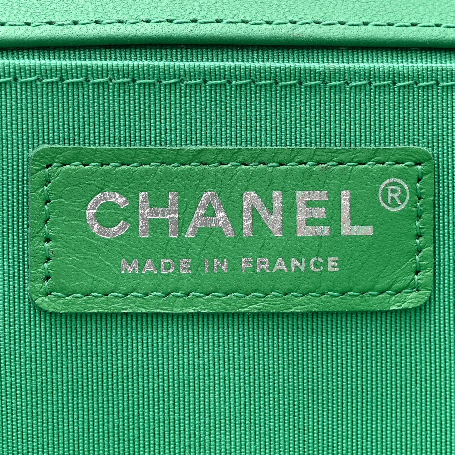 Chanel Lambskin Iridescent PVC Chevron Quilted Medium Boy Flap Green Silver 6 of 16