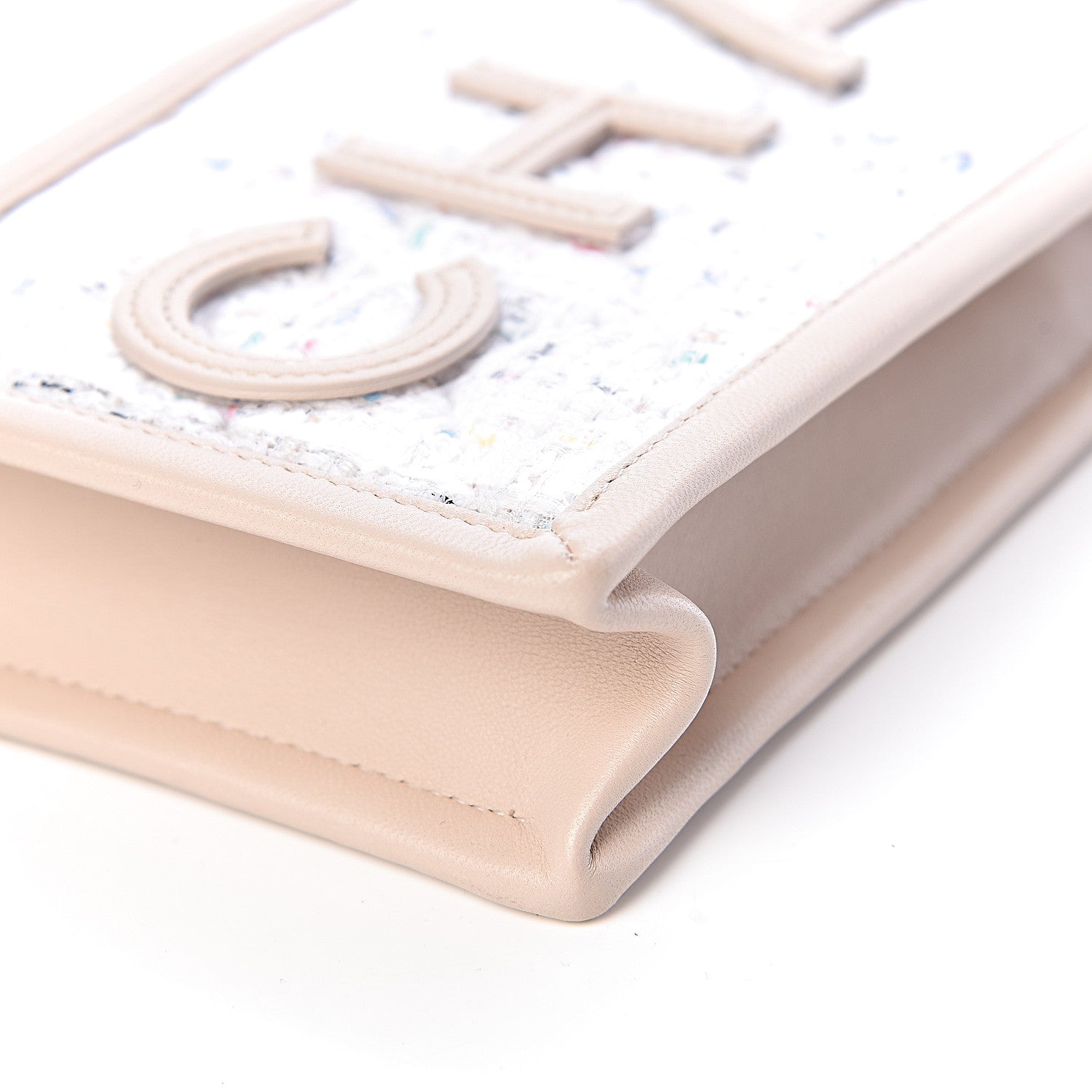 Chanel Tweed PVC Lambskin Clutch With Chain Light Beige 10 of 10