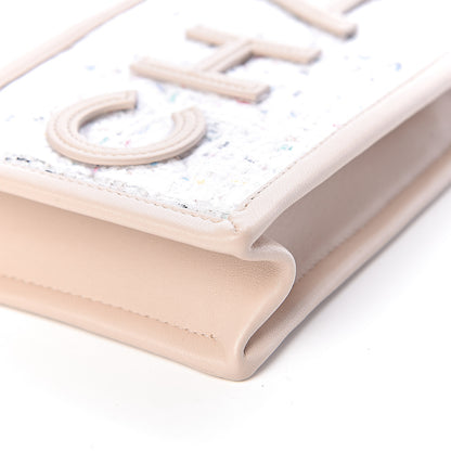 Chanel Tweed PVC Lambskin Clutch With Chain Light Beige 10 of 10