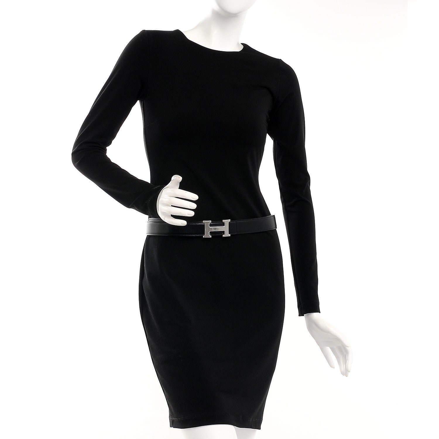 Hermes Togo Box 32mm Calandre H Belt 85 Gold Black 2 of 6
