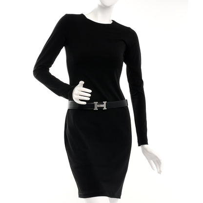 Hermes Togo Box 32mm Calandre H Belt 85 Gold Black 2 of 6