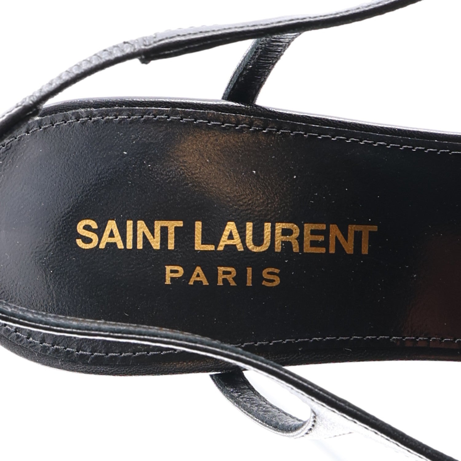 Saint Laurent Smooth Calfskin Jeanne 110 Slingback Pumps 38 Black 9 of 11