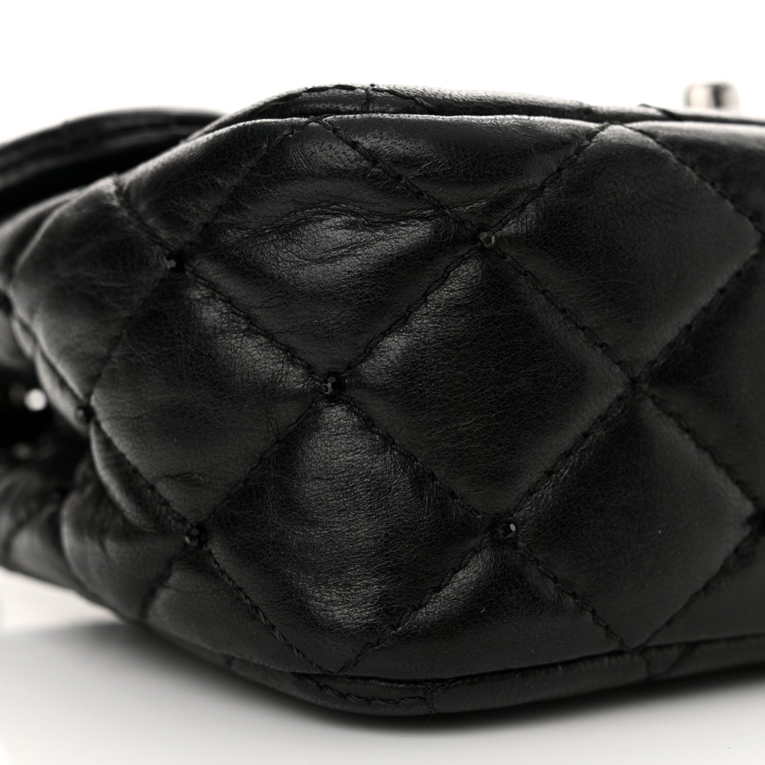 Chanel Lambskin Quilted Beaded Extra Mini Rectangular Flap Black 10 of 12