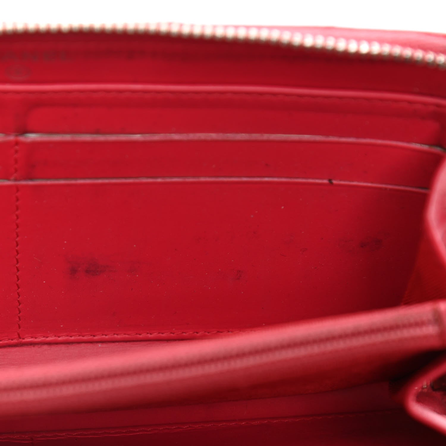 Chanel Patent Quilted Large Gusset Zip Around Wallet Red 16 of 17