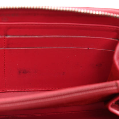 Chanel Patent Quilted Large Gusset Zip Around Wallet Red 16 of 17